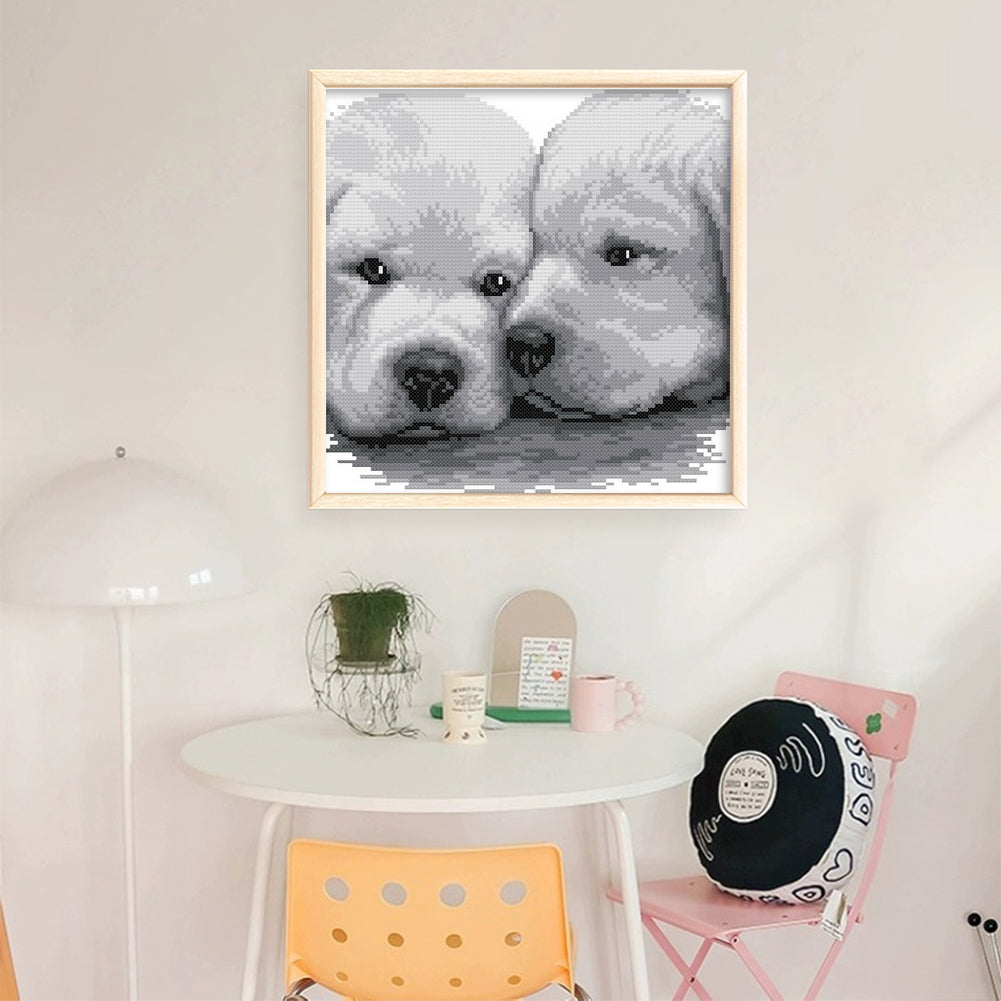 The Best Companion - Partial  9CT Stamped Cross Stitch - Bead Embroidery 31x31CM/12.20x12.20in