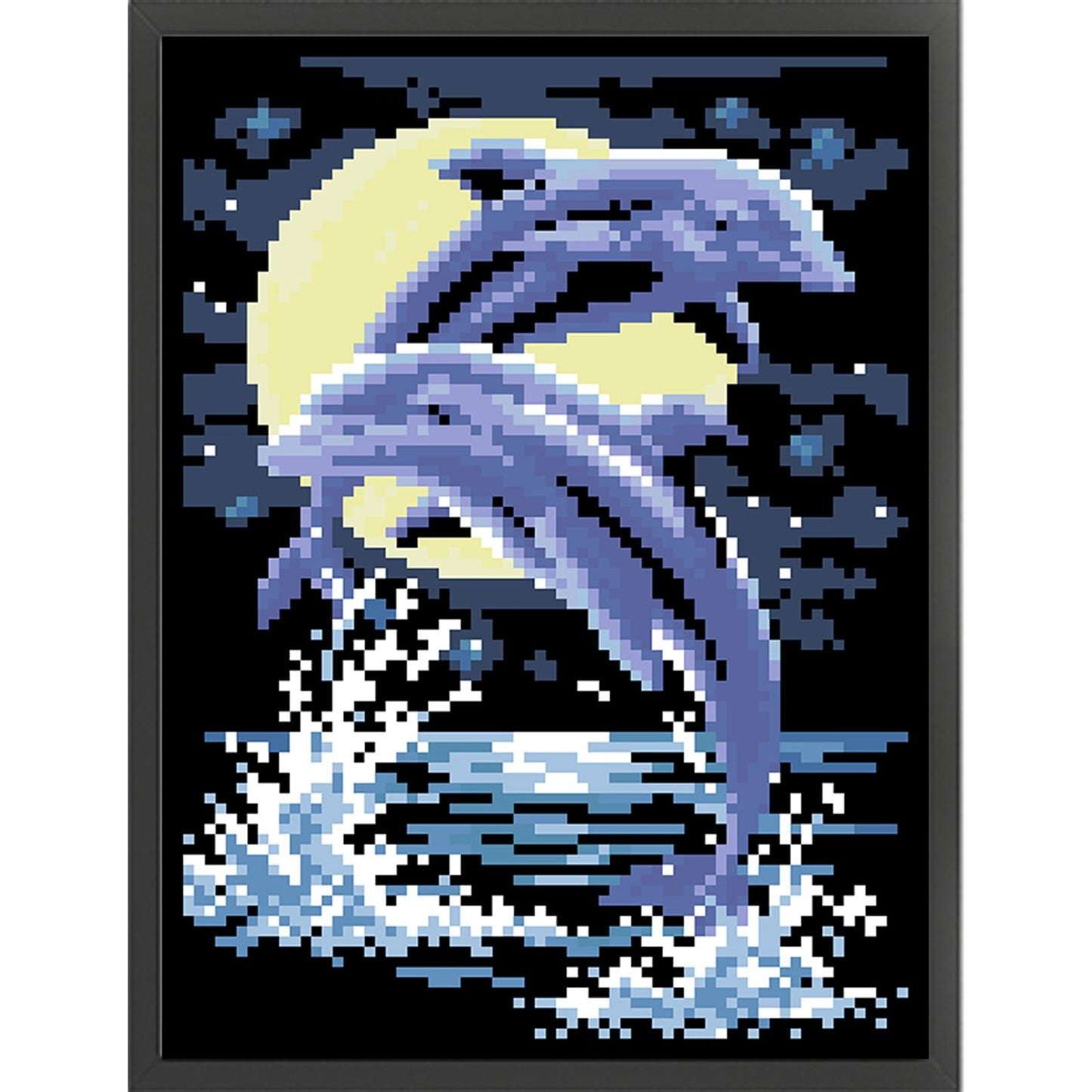 Dolphin Love - Partial  9CT Stamped Cross Stitch - Bead Embroidery 20x28CM/7.87x11.02in