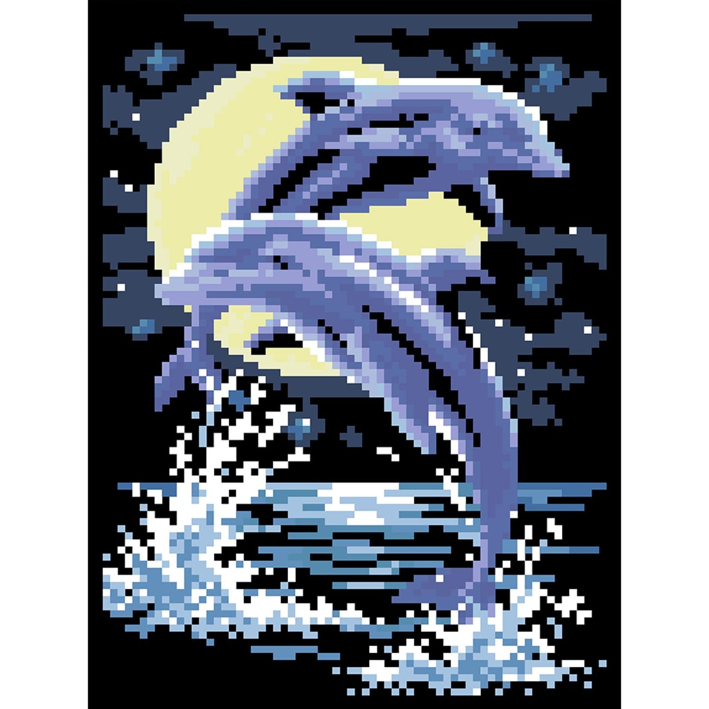 Dolphin Love - Partial  9CT Stamped Cross Stitch - Bead Embroidery 20x28CM/7.87x11.02in