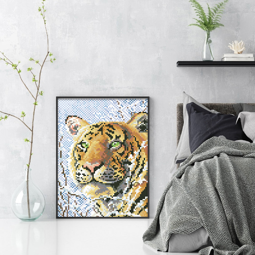 Looking Back - Partial  9CT Stamped Cross Stitch - Bead Embroidery 20x28CM/7.87x11.02in