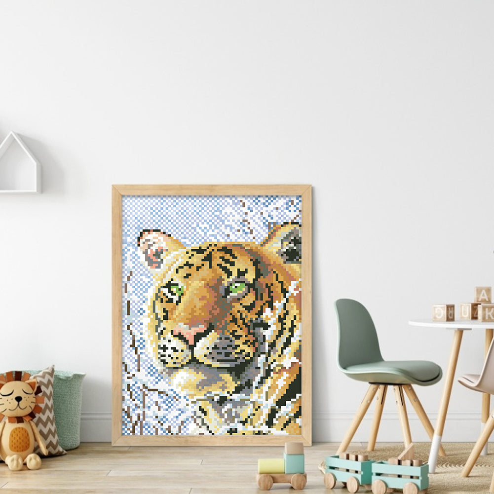 Looking Back - Partial  9CT Stamped Cross Stitch - Bead Embroidery 20x28CM/7.87x11.02in