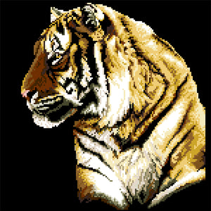 Tiger Head - 42*42CM 9CT Bead embroidery