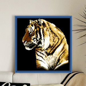 Tiger Head - 42*42CM 9CT Bead embroidery