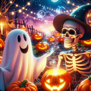 Halloween Ghost 40*40CM(Canvas) Full Round Drill Diamond Painting