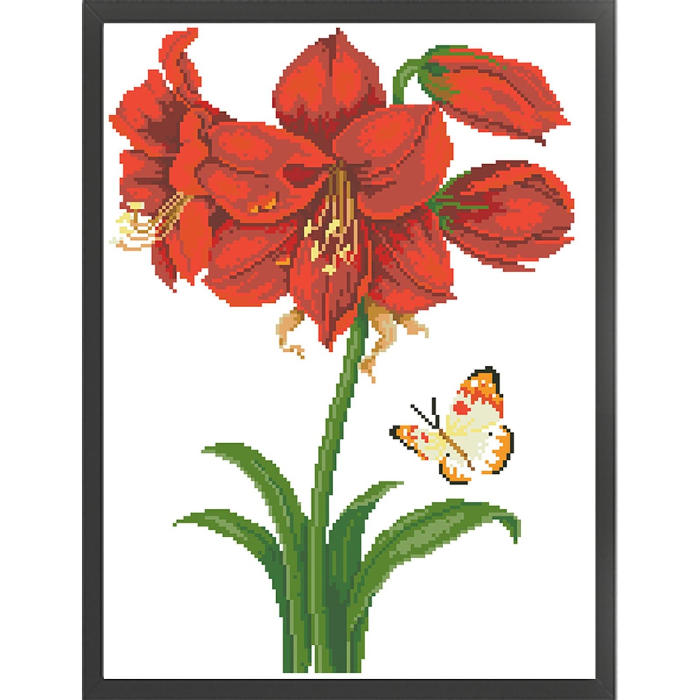 Attracting Butterflies - Partial  9CT Stamped Cross Stitch - Bead Embroidery 39x53CM/15.35x20.87in