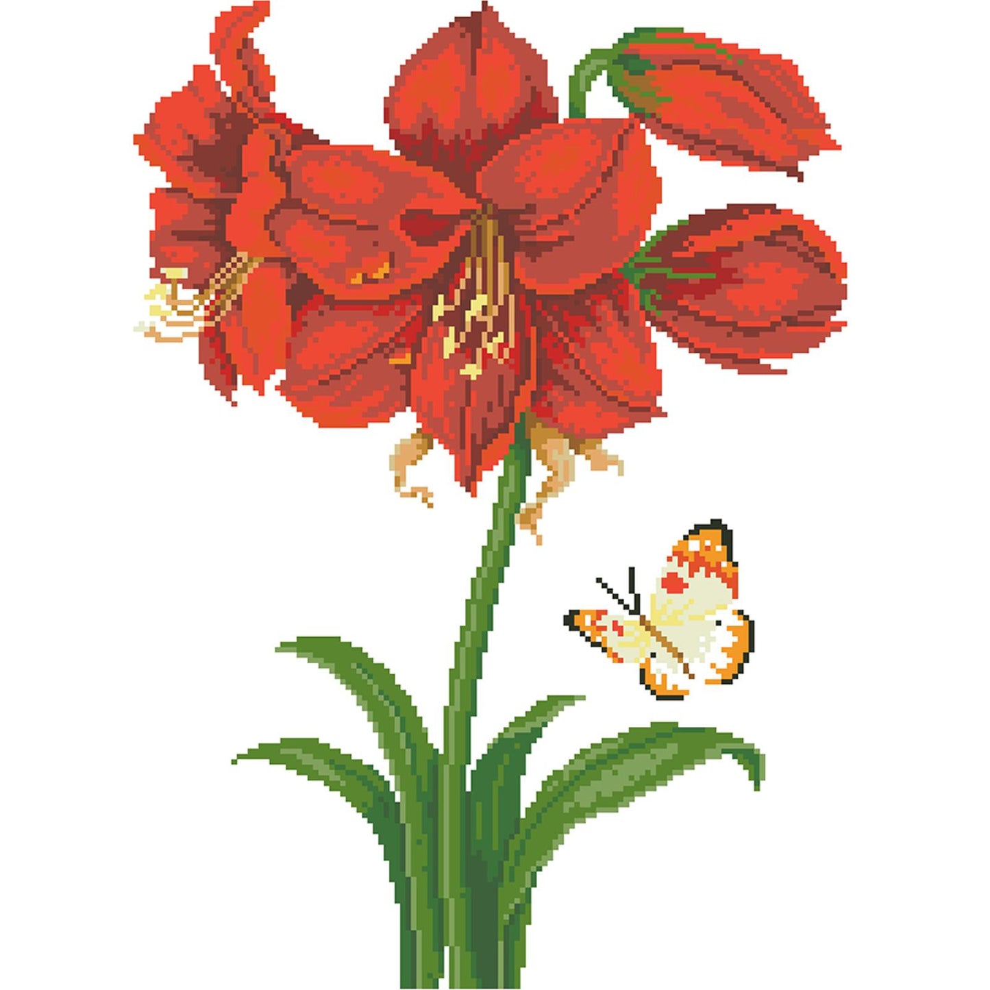 Attracting Butterflies - Partial  9CT Stamped Cross Stitch - Bead Embroidery 39x53CM/15.35x20.87in