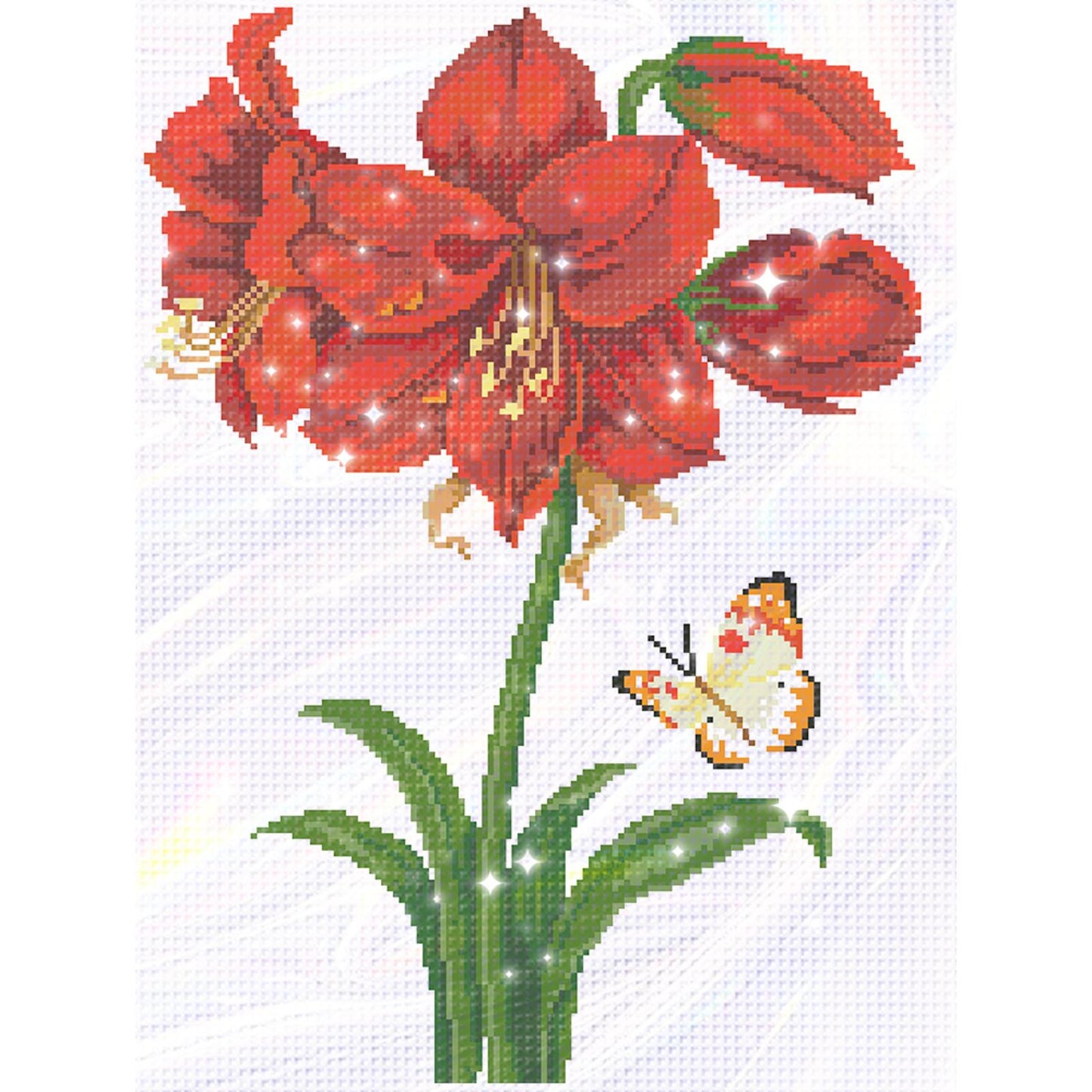 Attracting Butterflies - Partial  9CT Stamped Cross Stitch - Bead Embroidery 39x53CM/15.35x20.87in