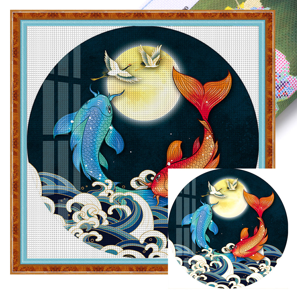 Mona Lisa Brand - New Chinese Style: Year Of Abundance - 60*60CM 9CT 4 Stamped Cross Stitch