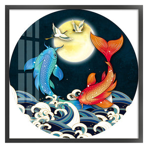 Mona Lisa Brand - New Chinese Style: Year Of Abundance - 60*60CM 9CT 4 Stamped Cross Stitch