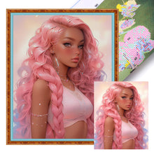 Load image into Gallery viewer, Yishu - Pink Fantasy Girl - 45*55CM 11CT 3 Stamped Cross Stitch
