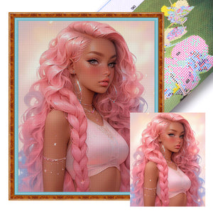 Yishu - Pink Fantasy Girl - 45*55CM 11CT 3 Stamped Cross Stitch