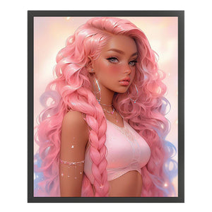 Yishu - Pink Fantasy Girl - 45*55CM 11CT 3 Stamped Cross Stitch