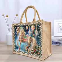 Load image into Gallery viewer, Christmas Horse DIY Diamond Painting Storage Bag Linen Tote Bag for Kids Adults
