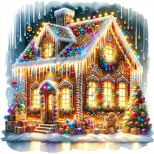 Load image into Gallery viewer, Christmas Cottage 50*50CM(Canvas) Full Round Drill Diamond Painting
