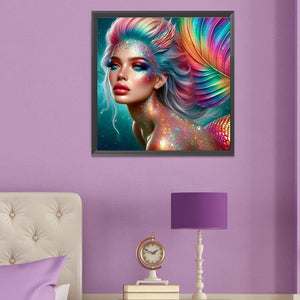Colorful Mermaid 50*50CM(Canvas) Full Round Drill Diamond Painting