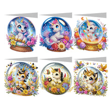 Load image into Gallery viewer, 6Pcs Crystal Ball Horse DIY Diamond Painting Card Rhinestone Wish Card for Adult
