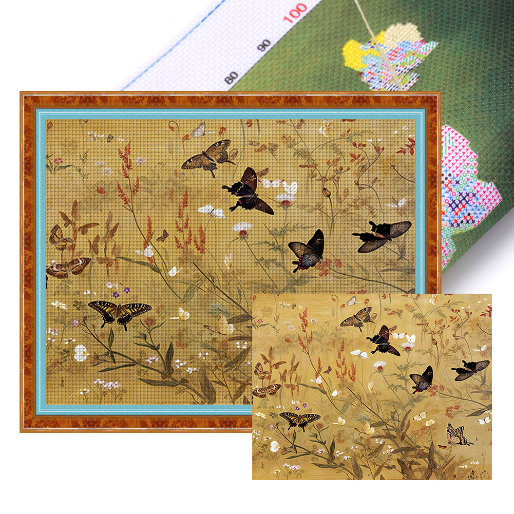 Mona Lisa Brand - Hundred Butterflies - 63*50CM 11CT 3 Stamped Cross Stitch