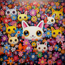 Load image into Gallery viewer, Mona Lisa Brand - Colorful Daisy Cat - 61*61CM 11CT 3 Stamped Cross Stitch
