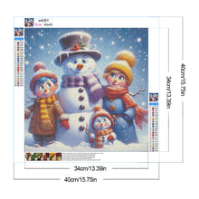 Load image into Gallery viewer, Snowman And Family 40*40CM(Canvas) Full Round Drill Diamond Painting
