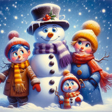 Load image into Gallery viewer, Snowman And Family 40*40CM(Canvas) Full Round Drill Diamond Painting
