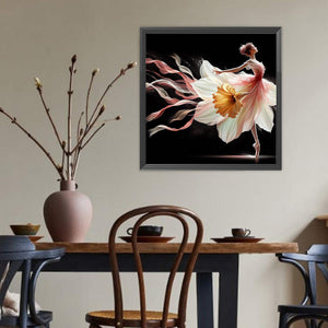 Daffodils And Dancing Girl 40*40CM(Canvas) Full Round Drill Diamond Painting