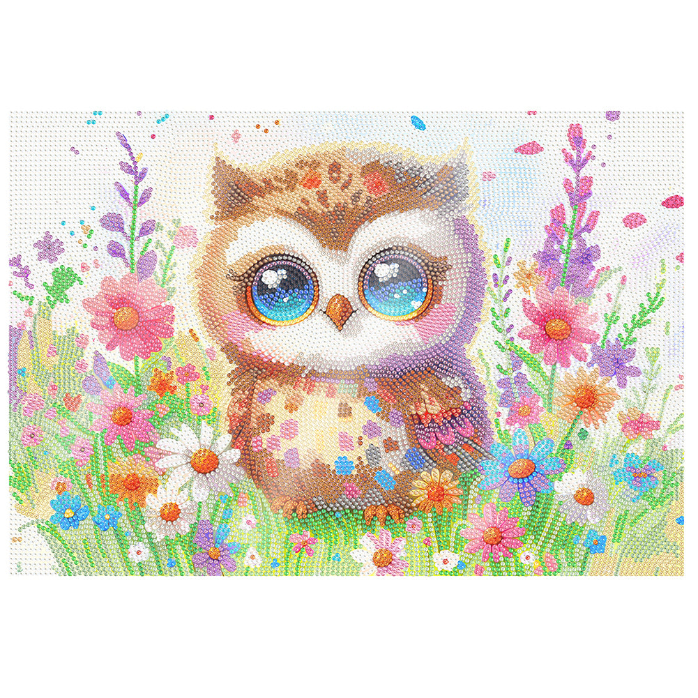 Animal Diamond Painting Placemat Heat Resistant Diamond Art Table Mat (Owl)