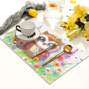 Animal Diamond Painting Placemat Heat Resistant Diamond Art Table Mat (Owl)