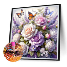 Load image into Gallery viewer, Butterfly Flower Clusters 30*30CM(Canvas) Full Round Drill Diamond Painting
