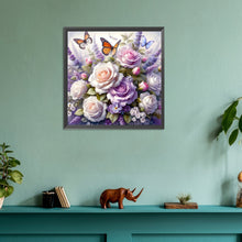 Load image into Gallery viewer, Butterfly Flower Clusters 30*30CM(Canvas) Full Round Drill Diamond Painting
