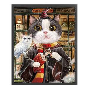 Mona Lisa Silk Brand - Magic Black Cat - 50*63CM 11CT 3 Stamped Cross Stitch