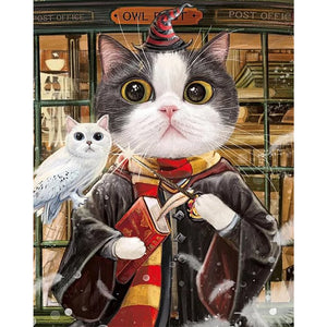 Mona Lisa Silk Brand - Magic Black Cat - 50*63CM 11CT 3 Stamped Cross Stitch