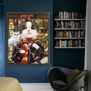 Mona Lisa Silk Brand - Magic Black Cat - 50*63CM 11CT 3 Stamped Cross Stitch