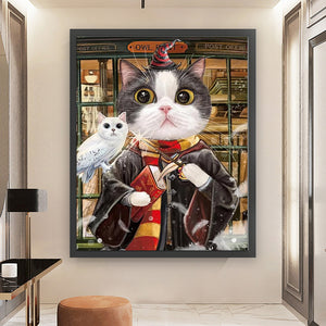 Mona Lisa Silk Brand - Magic Black Cat - 50*63CM 11CT 3 Stamped Cross Stitch
