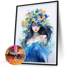 Load image into Gallery viewer, Watercolor Girl With Wreath 40*50CM(Picture) Full Round Drill Diamond Painting
