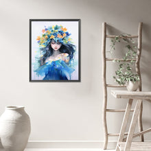 Load image into Gallery viewer, Watercolor Girl With Wreath 40*50CM(Picture) Full Round Drill Diamond Painting
