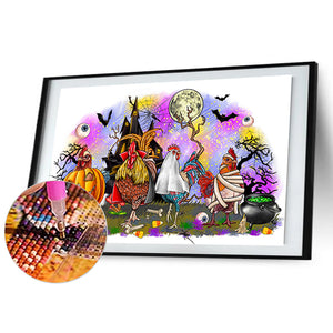 Halloween 60*40CM(Canvas) Full Round Drill Diamond Painting
