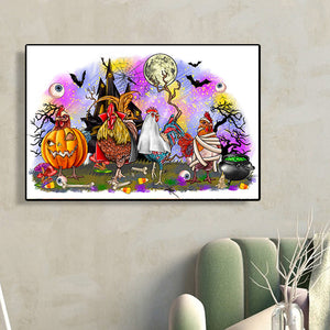 Halloween 60*40CM(Canvas) Full Round Drill Diamond Painting