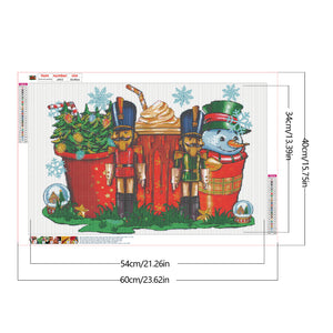 Christmas Coffee Cup 60*40CM(Canvas) Full Round Drill Diamond Painting