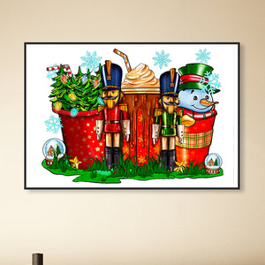 Christmas Coffee Cup 60*40CM(Canvas) Full Round Drill Diamond Painting