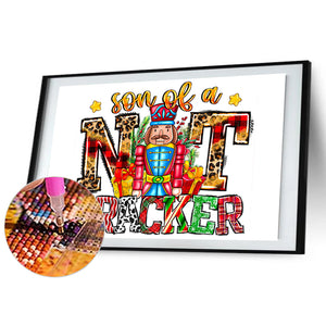 Christmas Coffee Cup Text 60*40CM(Canvas) Full Round Drill Diamond Painting