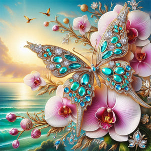Huancan - Butterfly - 40*40CM 14CT 2 Stamped Cross Stitch