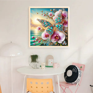 Huancan - Butterfly - 40*40CM 14CT 2 Stamped Cross Stitch
