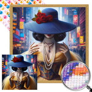 City Girl 40*40CM(Picture) Full Round Drill Diamond Painting