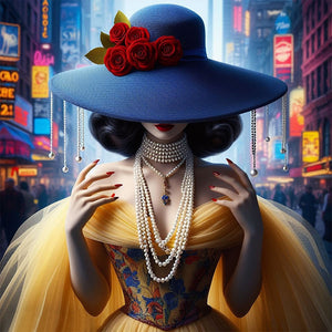 City Girl 40*40CM(Picture) Full Round Drill Diamond Painting