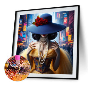 City Girl 40*40CM(Picture) Full Round Drill Diamond Painting
