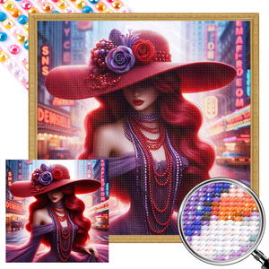 City Girl 40*40CM(Picture) Full Round Drill Diamond Painting