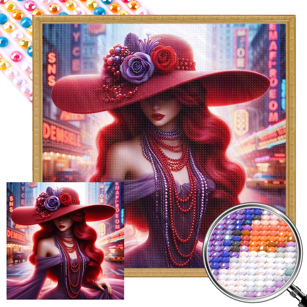 City Girl 40*40CM(Picture) Full Round Drill Diamond Painting