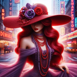 City Girl 40*40CM(Picture) Full Round Drill Diamond Painting