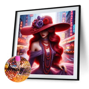 City Girl 40*40CM(Picture) Full Round Drill Diamond Painting