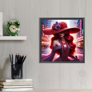 City Girl 40*40CM(Picture) Full Round Drill Diamond Painting